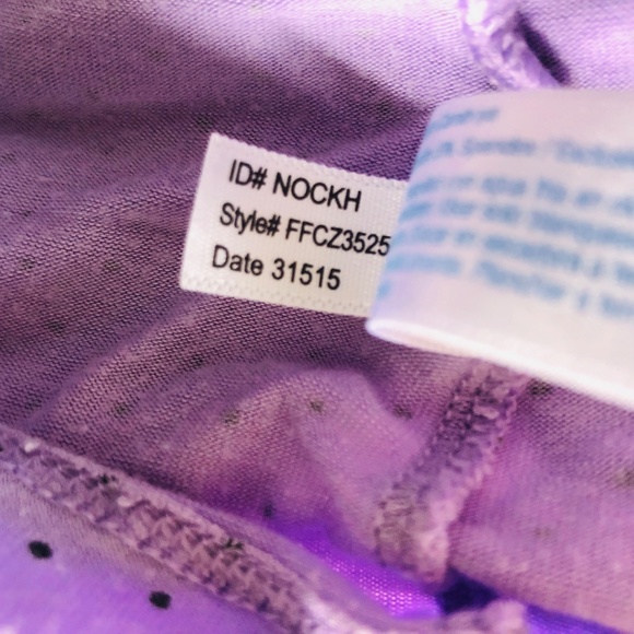 Nightgown Pullover Purple Polka Black Trim Short Sleeves CELESTIAL DREAMS - Picture 10 of 11